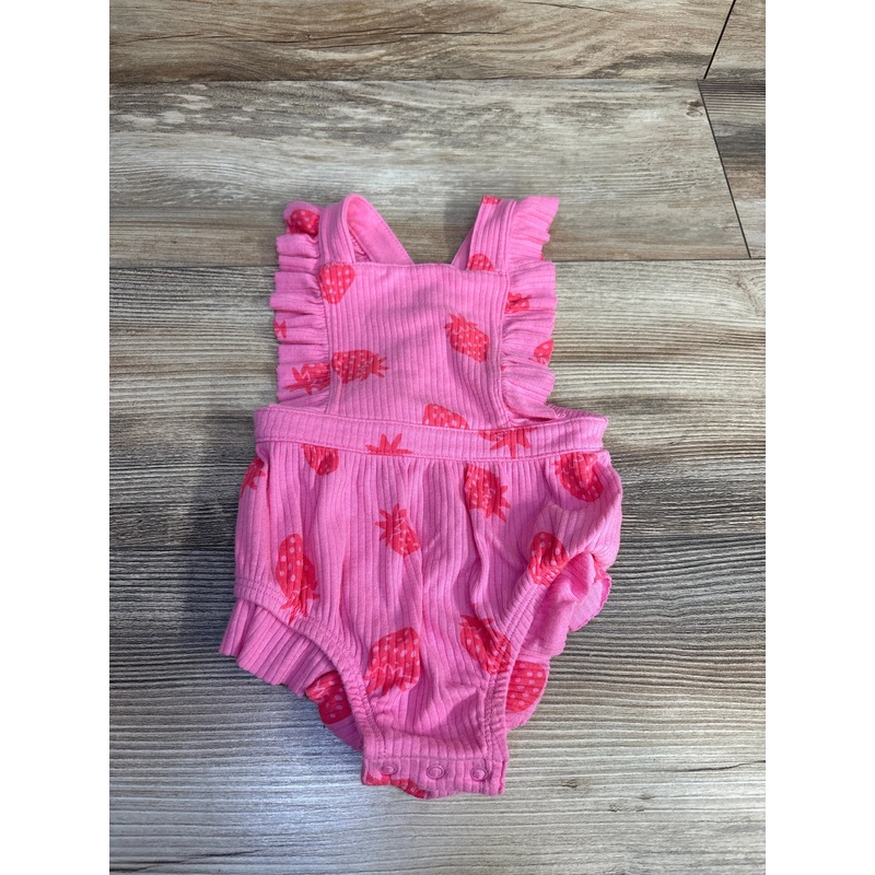 Cat & Jack Strawberry Print Romper Pink sz 3-6m Pink 3m