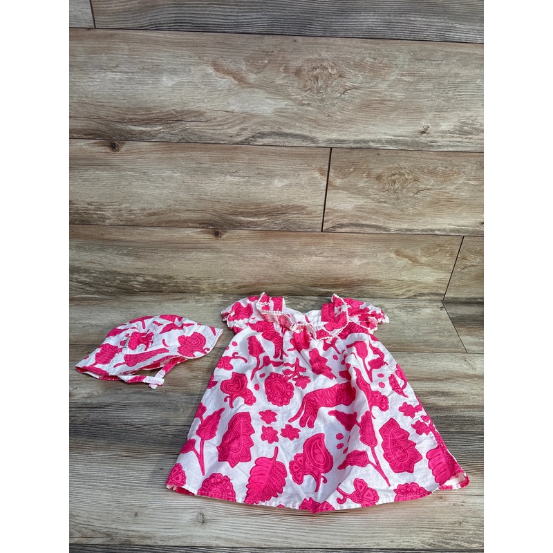 Country Road 2pc Linen Blend Floral Dress & Hat White sz 18-24m White 18m