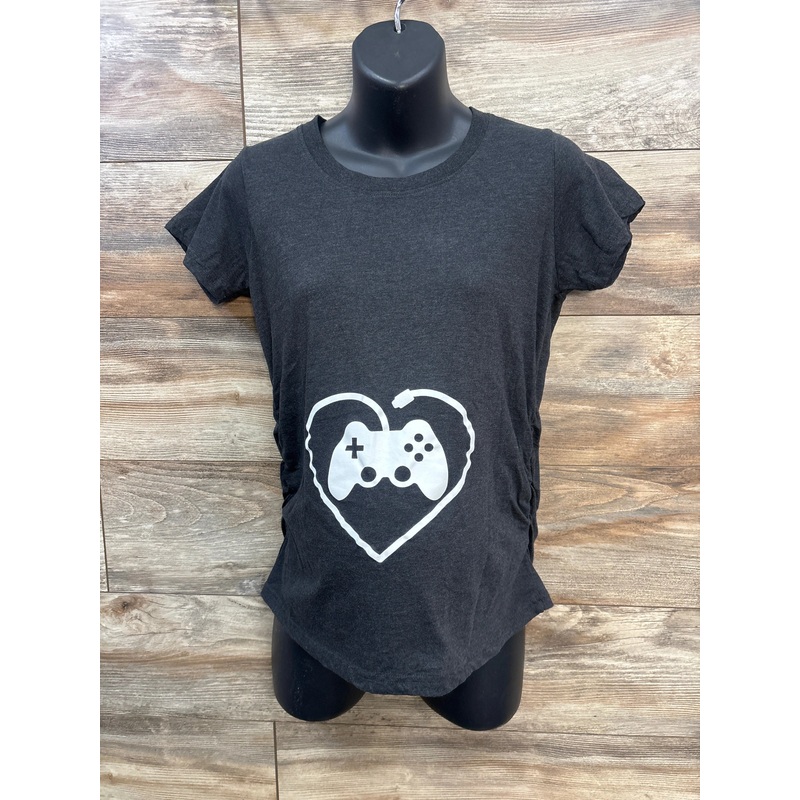 Crazy Dog Gamer Ruched Shirt Grey sz Small Grey Maternity Small