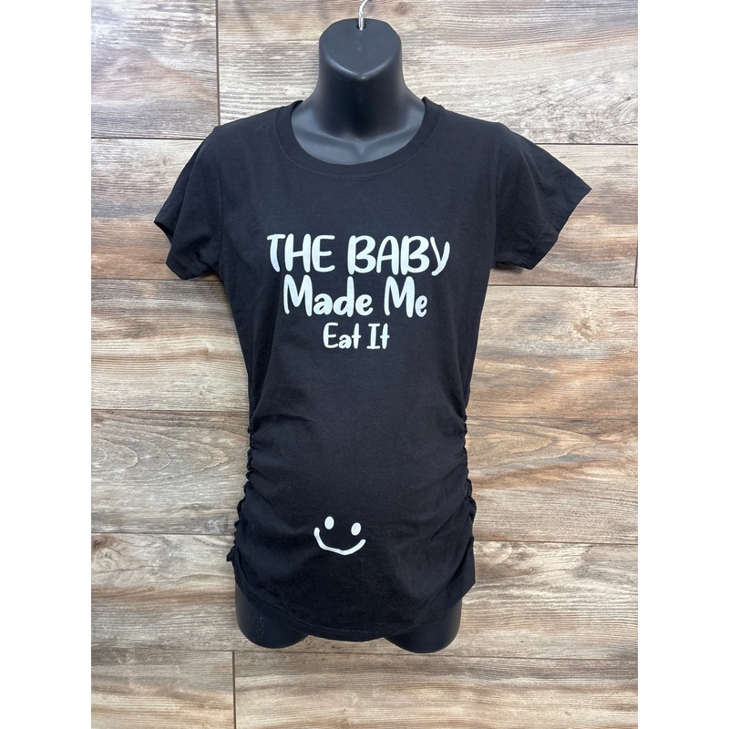 Decrum Maternity Baby Made Me Eat It Shirt Black sz Small Black Maternity Small
