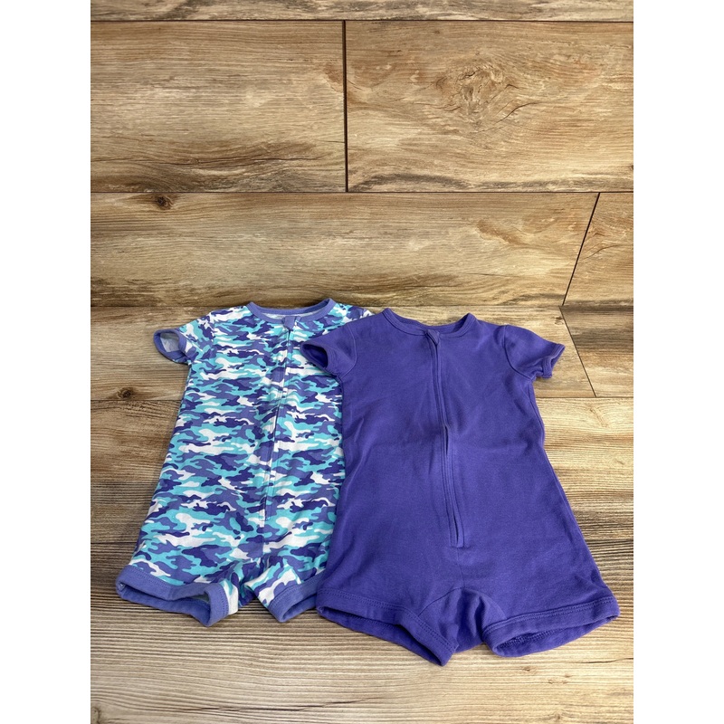 Hanes 2pk Sleep Romper Purple sz 18-24m Purple 18m