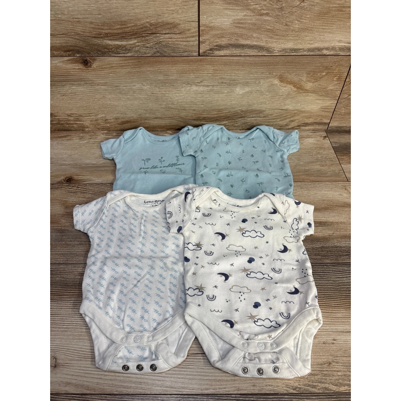 Homegrown Baby 4pk Bodysuits White/Blue sz 0-3m Multicolor Newborn
