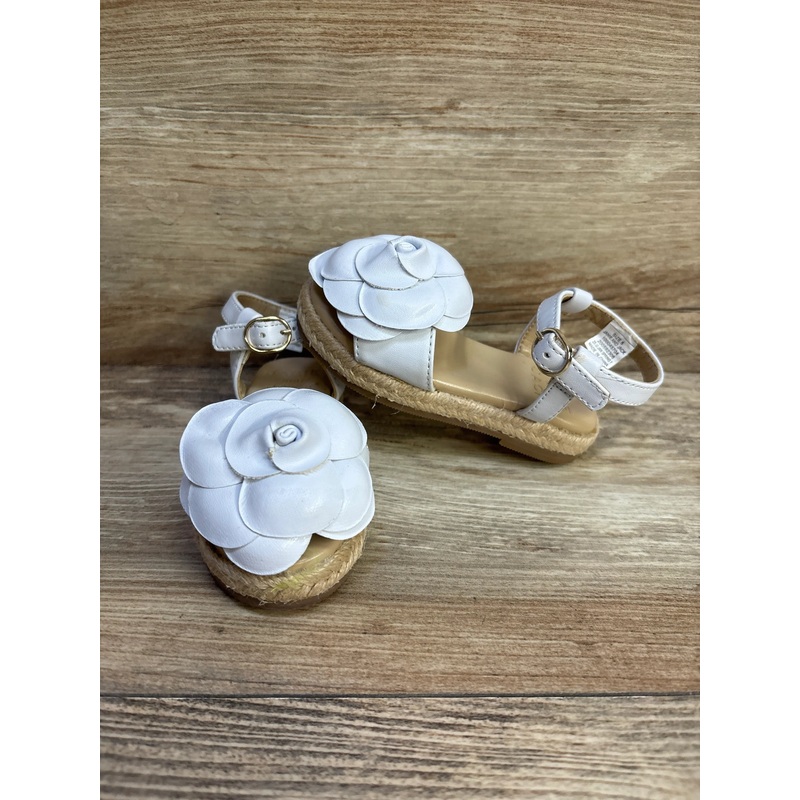 Janie & Jack Flower Espadrille Sandals White sz 5c