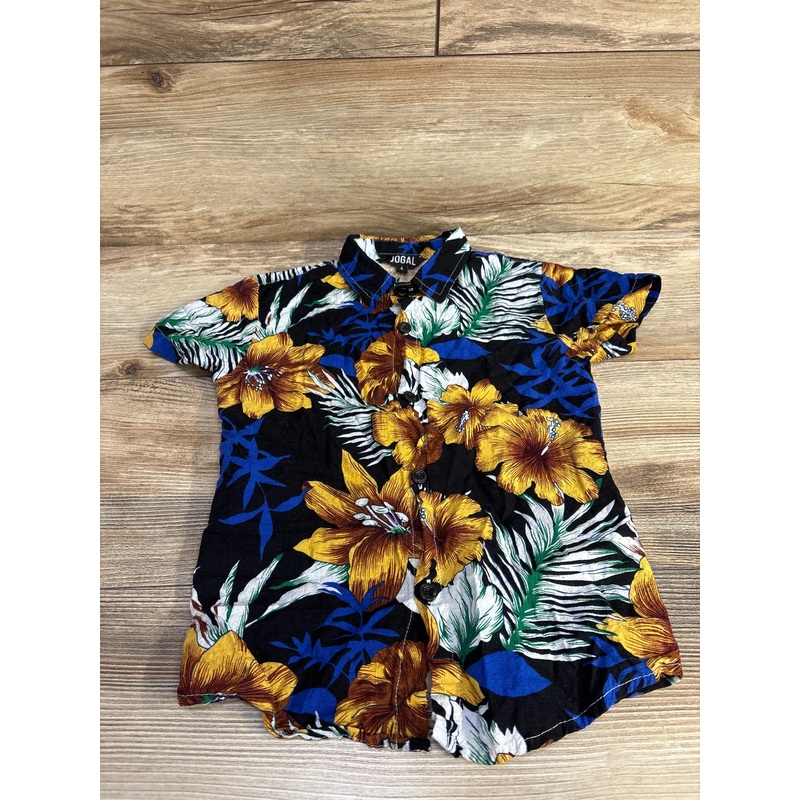 Jogal Floral Button-Up Shirt Black sz 4T Black 4T