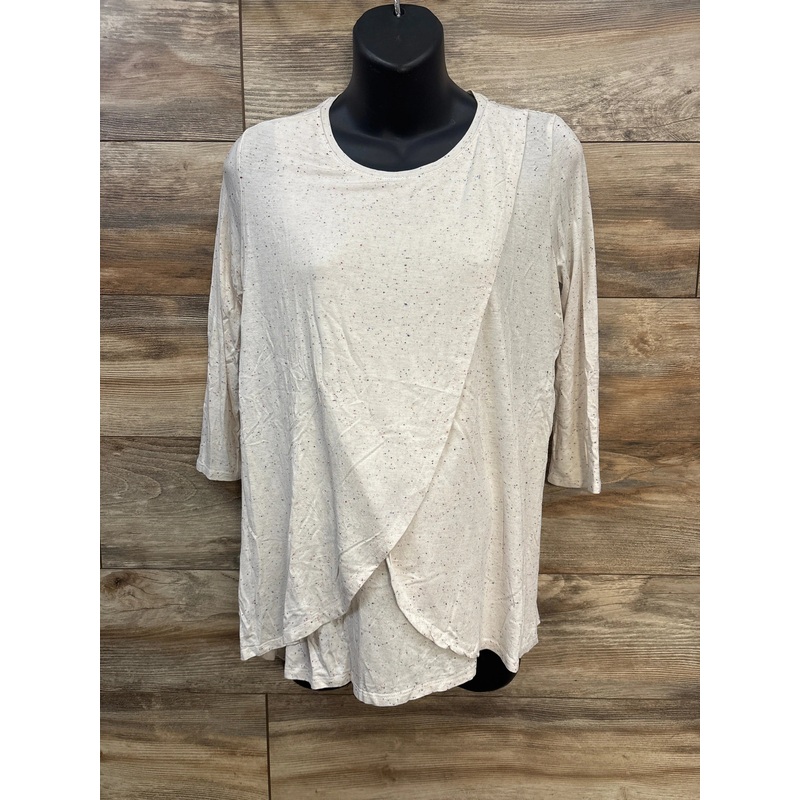 Motherhood Maternity Tulip Hem Nursing Shirt sz Small Beige Maternity Small