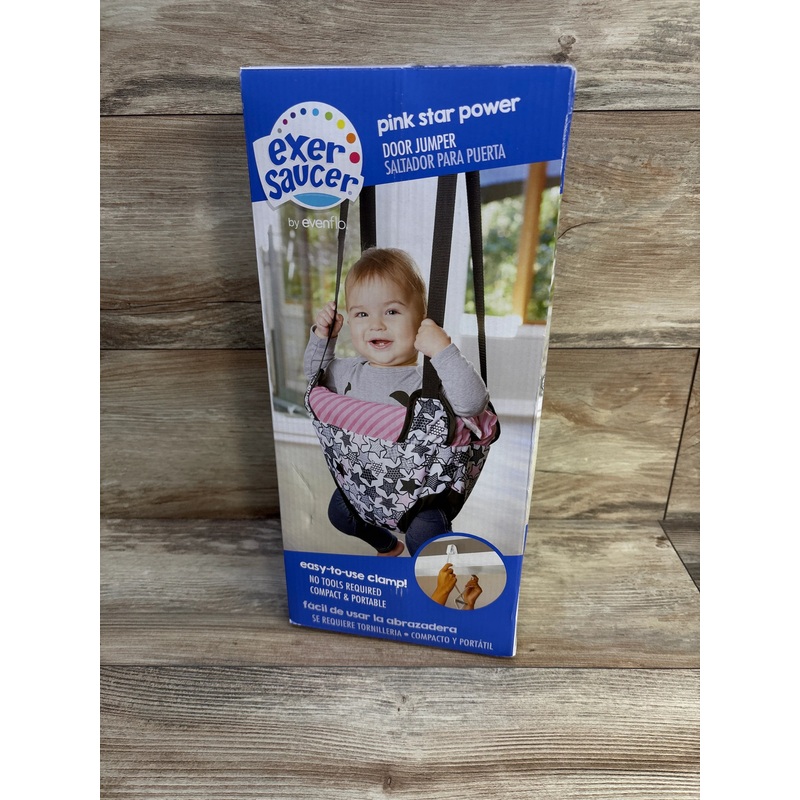 NEW Evenflo Exersaucer Johnny Jumper in Pink Star Power