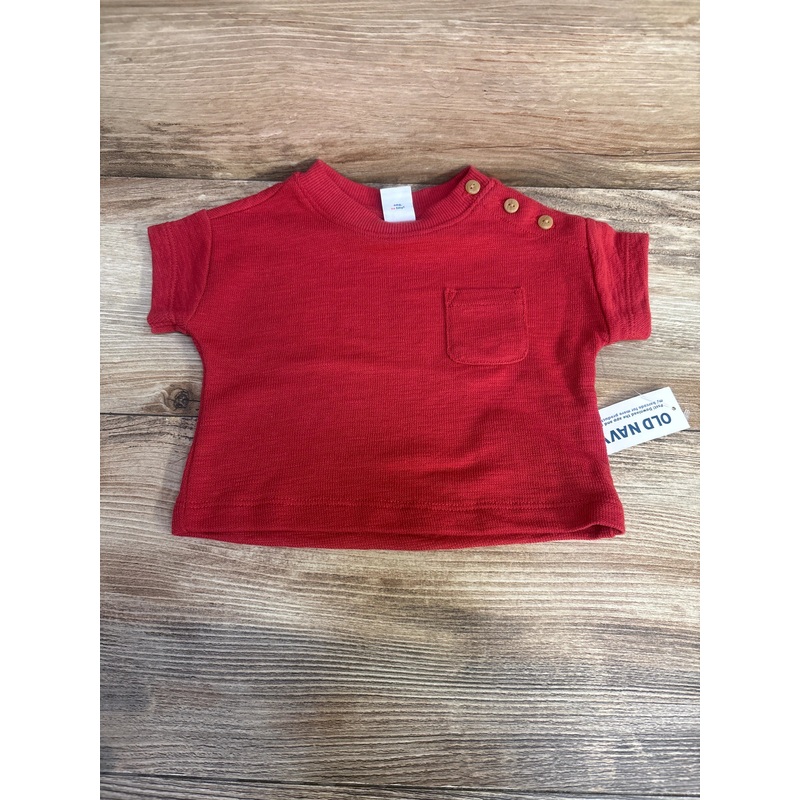 NEW Old Navy Short Sleeve Shirt Red sz 0-3m Red Newborn