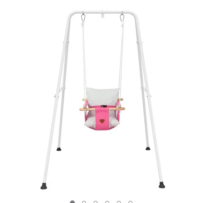 NEW Toddler Swing Set with Canvas Cushion Seat, Pink