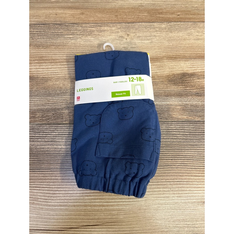 NEW Uni Qlo Bear Print Leggings Blue sz 12-18m Blue 12m