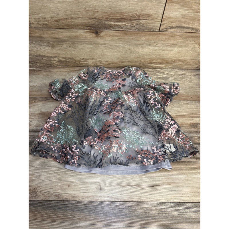 Pastourelle by Pippa & Julie Embroidered Overlay Dress Grey sz 3T Grey 3T