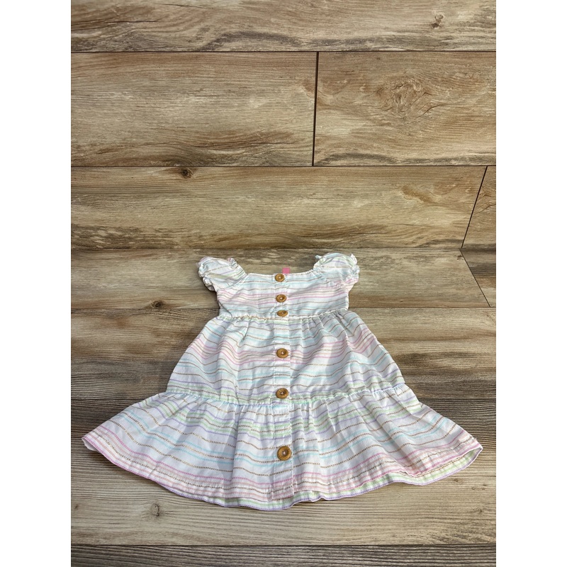 Penelope Mack Striped Tiered Dress White sz 18m White 18m