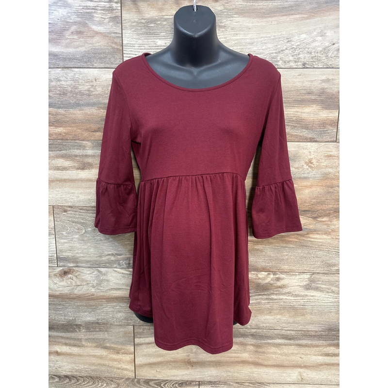 Peplum Top Burgundy sz Small Burgundy Maternity Small