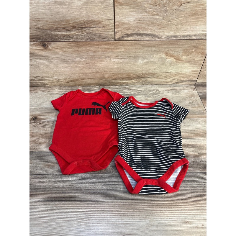 Puma 2pk Bodysuits Red sz 0-3m Red Newborn