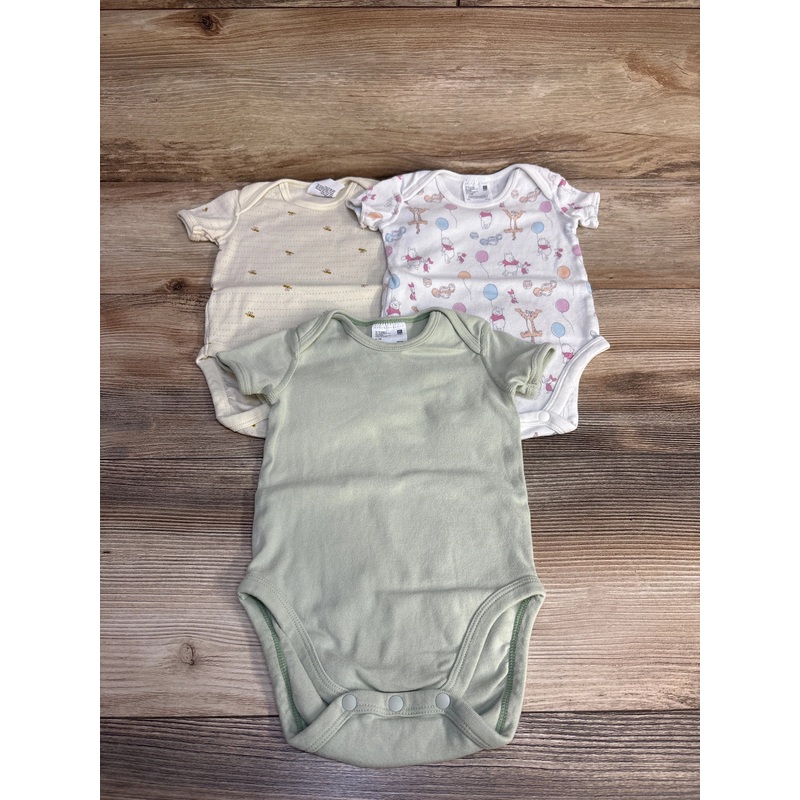 Uni Qlo 3pk Winnie The Pooh Bodysuits sz 6-12m Multicolor 6m
