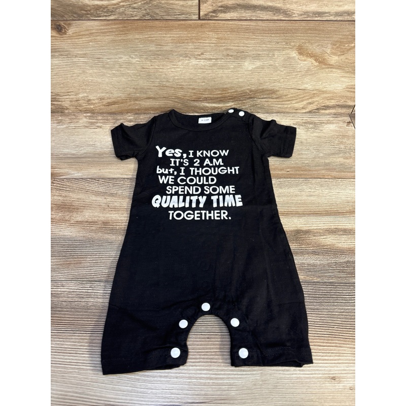Yes, I Know It’s 2 A.M. Romper Black sz 9-12m Black 9m