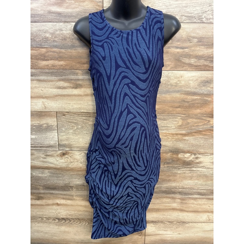 A Pea In The Pod Textured Bodycon Dress Blue sz Small Blue Maternity Small
