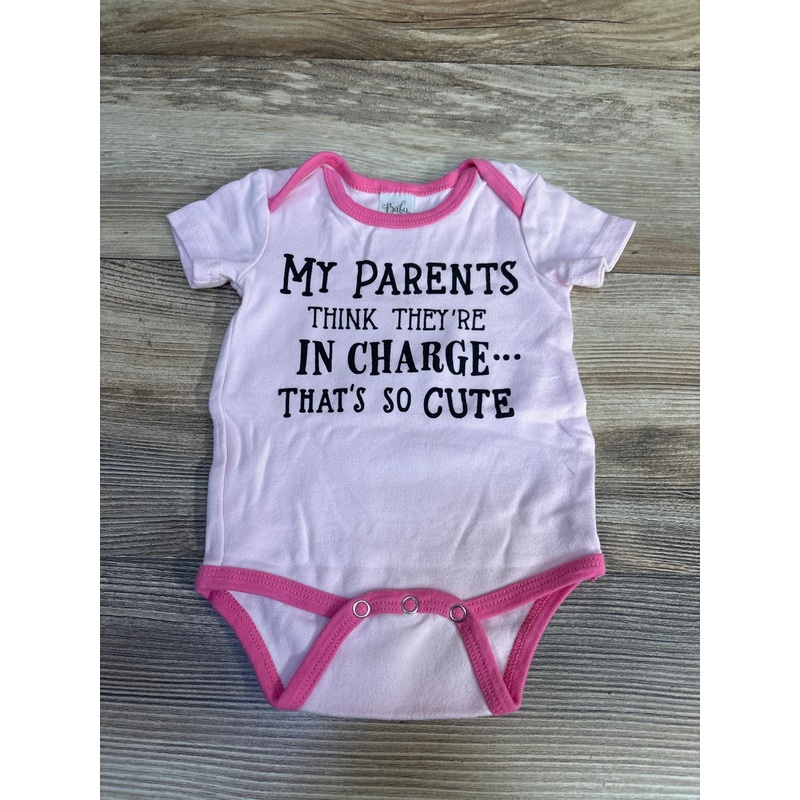 Baby Ganz My Parents Think They’re In Charge Bodysuit Pink sz 0-6m Pink Newborn