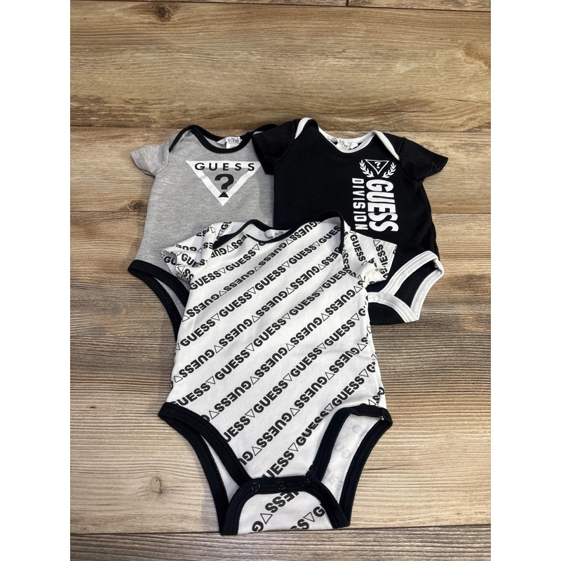Baby Guess 3pk Bodysuits White sz 3-6m Multicolor 3m