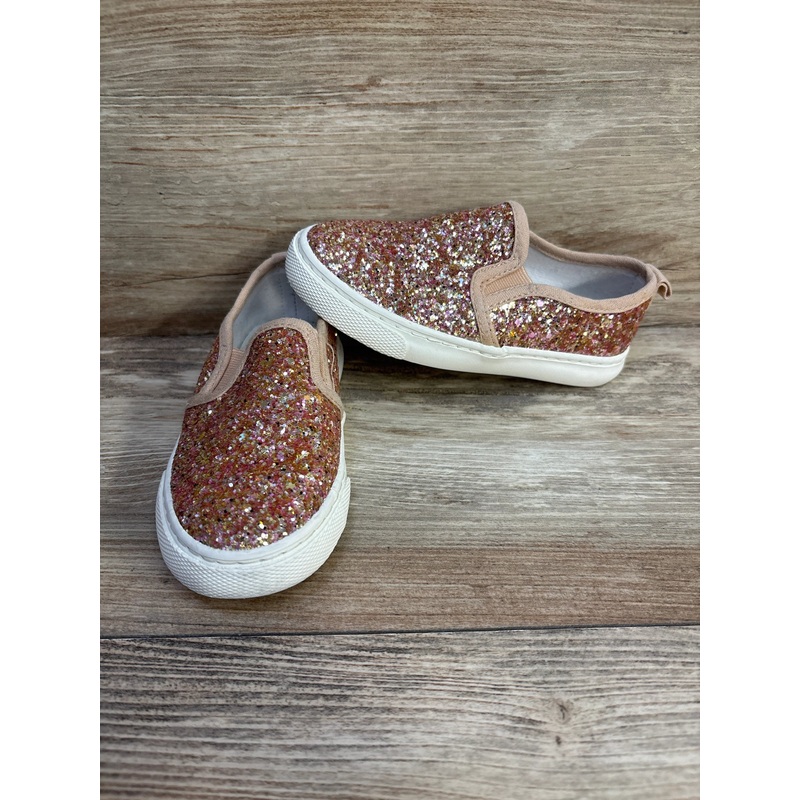 Cat & Jack Charlotte Slip-On Sneakers Rose Gold sz 8c