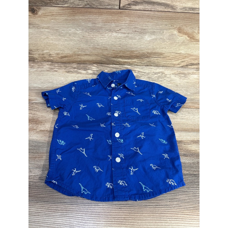 Children’s Place Dino Button Up Shirt Blue sz 12-18m Blue 12m