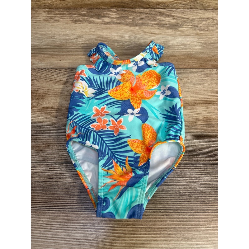 Children’s Place Floral Swimsuit Blue sz 0-3m Blue Newborn