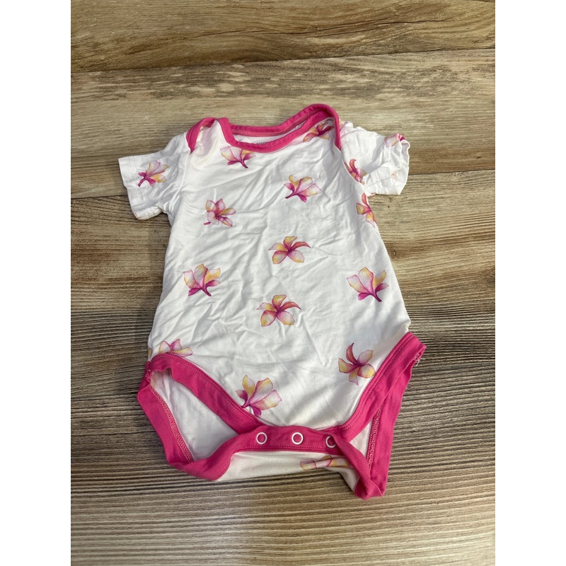 Coco Moon Hawaii Plumeria Bamboo Onesie White sz 0-6m White Newborn