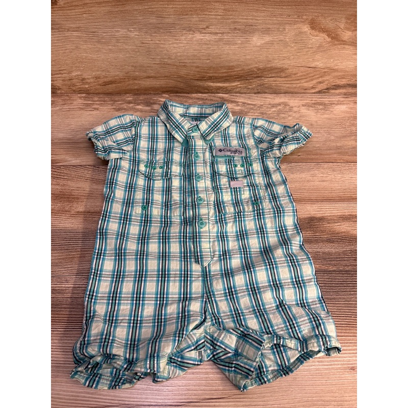 Columbia Plaid Romper Green sz 6-12m Green 6m