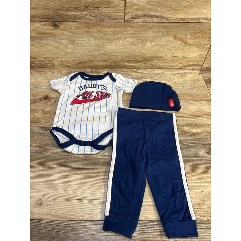 Contact 3pc Daddy’s Allstar Bodysuit + Pants + Hat White 6-9m White 6m