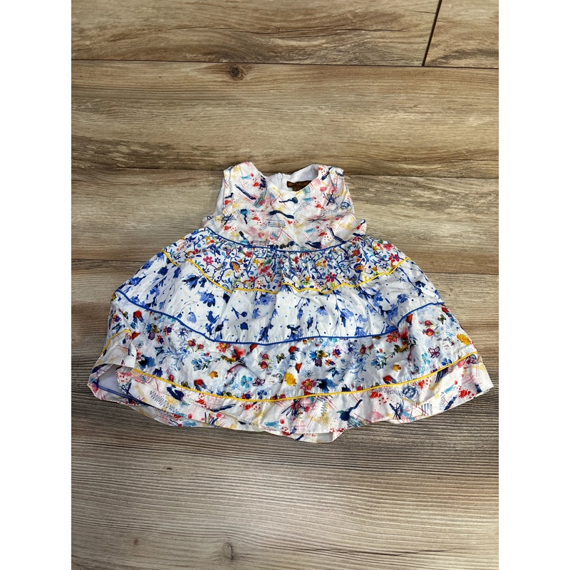 Fleurisse Tiered Paint Splatter Dress White sz 2T White 2T