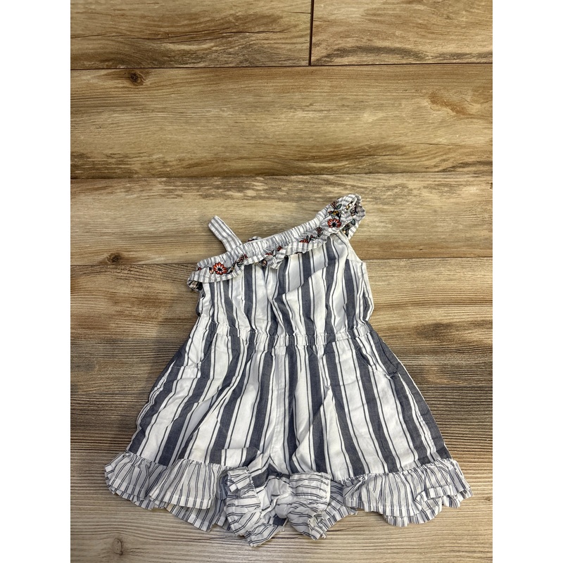 Janie and Jack Embroidered Striped Romper White sz 18-24m White 18m
