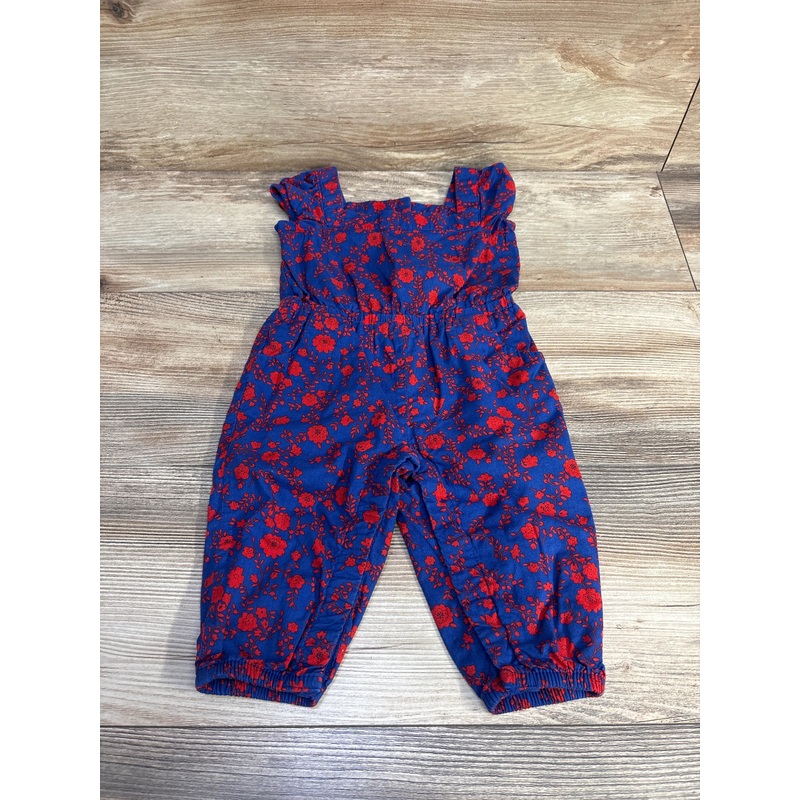 Janie and Jack Floral Puff Sleeve Jumpsuit Blue sz 12-18m Blue 12m