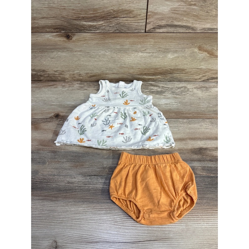 Little Co. 2pc Sea Dress & Bloomers White sz 3m White 3m