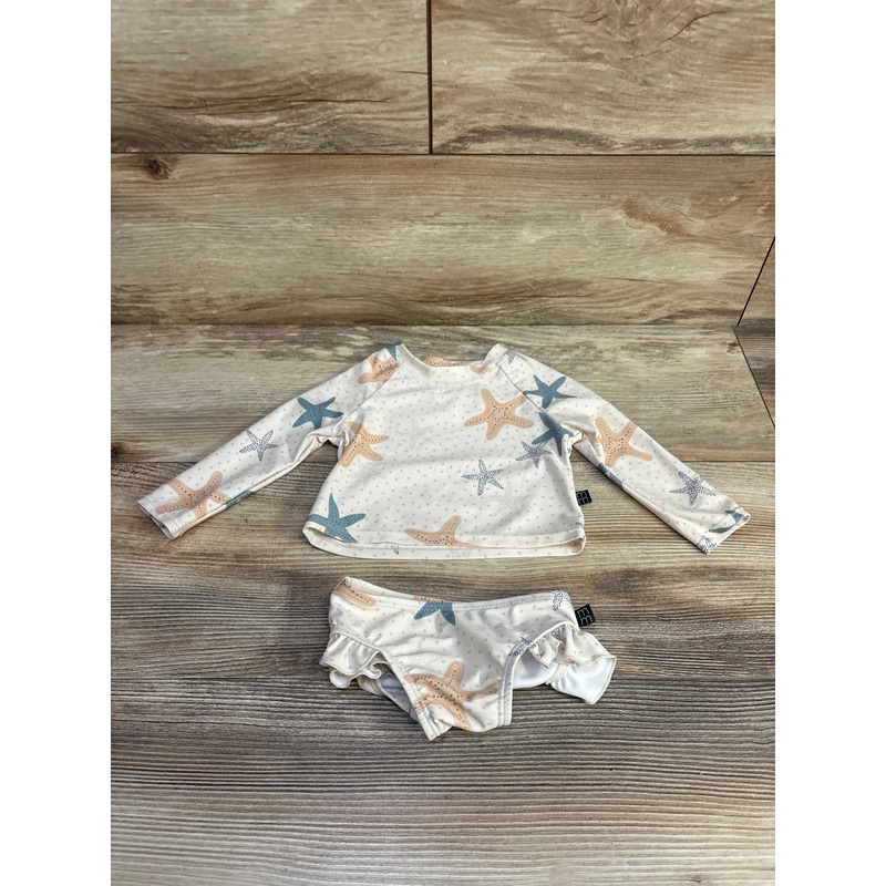 Modern Moments 2pc Starfish Rashguard Swimsuit Set Ivory sz 3-6m Ivory 3m
