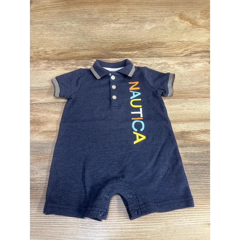 Nautica Polo Shortie Romper Blue sz 12m Blue 12m