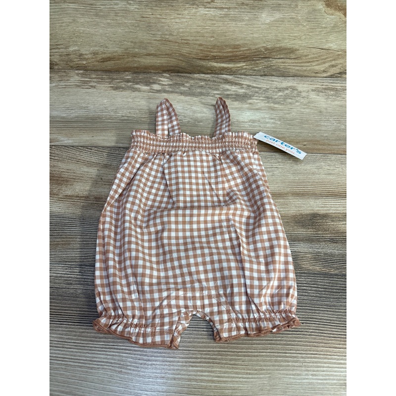NEW Just One You Gingham Romper Brown sz 3m Brown 3m