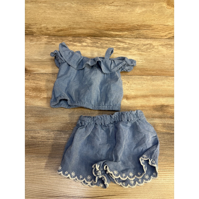 Old Navy 2pc Chambray Top & Shorts Blue sz 0-3m Blue Newborn