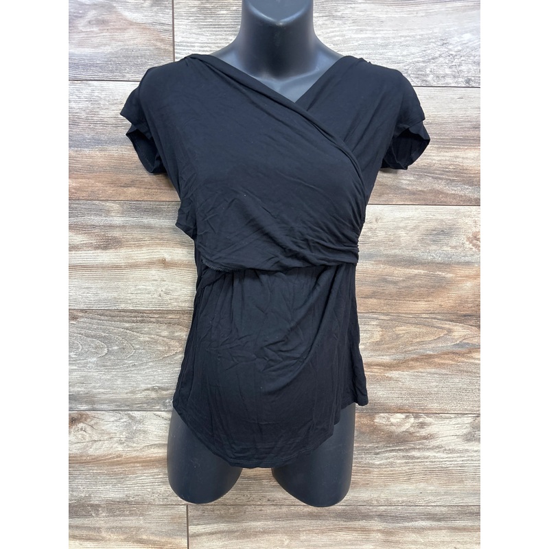 Old Navy Maternity Cross Front Nursing Shirt Black sz Small Black Maternity Small