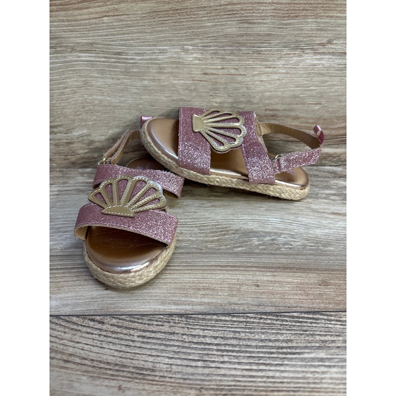OshKosh Oceana Glittery Espadrille Sandals Pink sz 8c