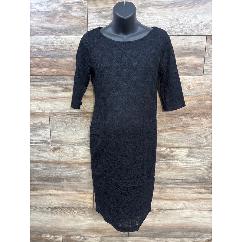 Pink Blush Lace Fitted 3/4 Sleeve Dress Black sz Medium Black Maternity Medium