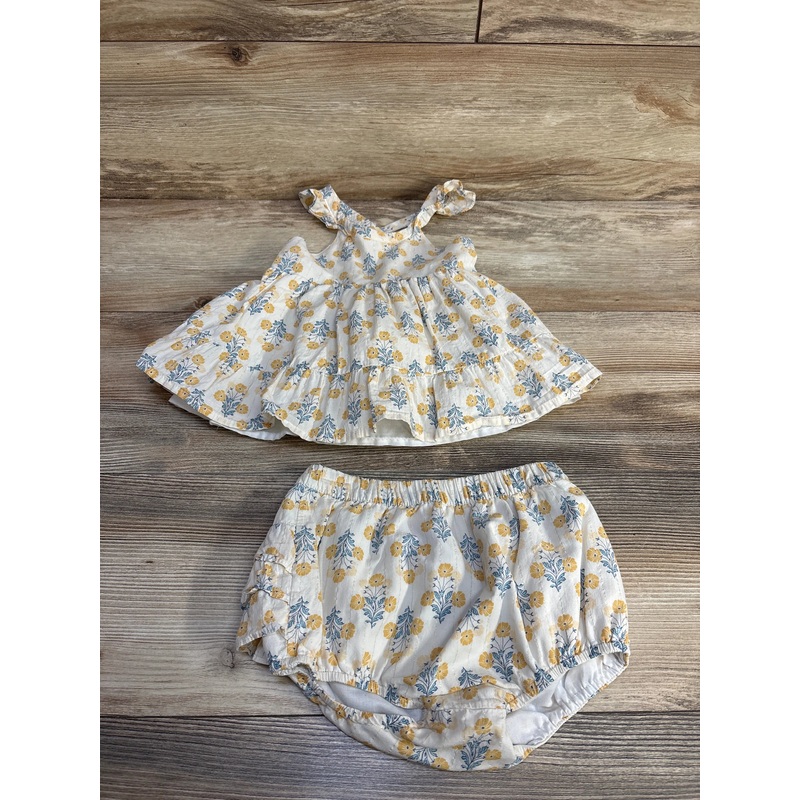 Rachel Zoe 2pc Floral Top & Ruffle Bloomers White sz 12m White 12m