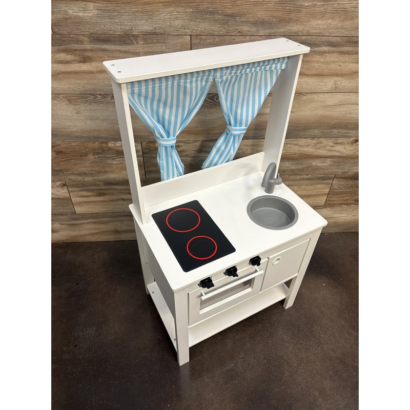SPISIG Play Kitchen with Curtains