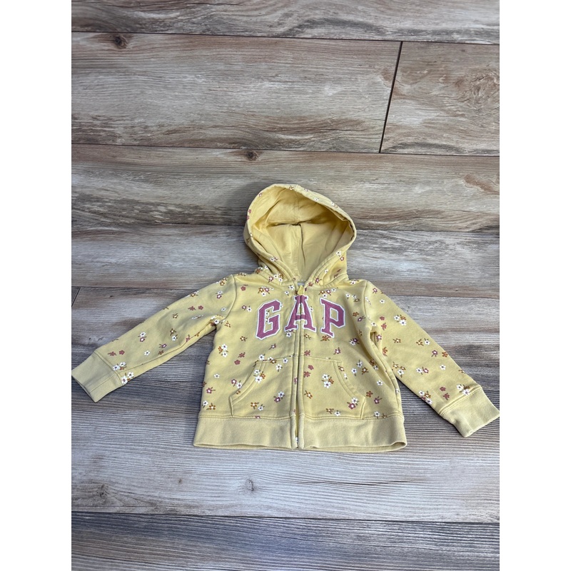 Baby Gap Floral Full Zip Hoodie Yellow sz 3T Yellow 3T