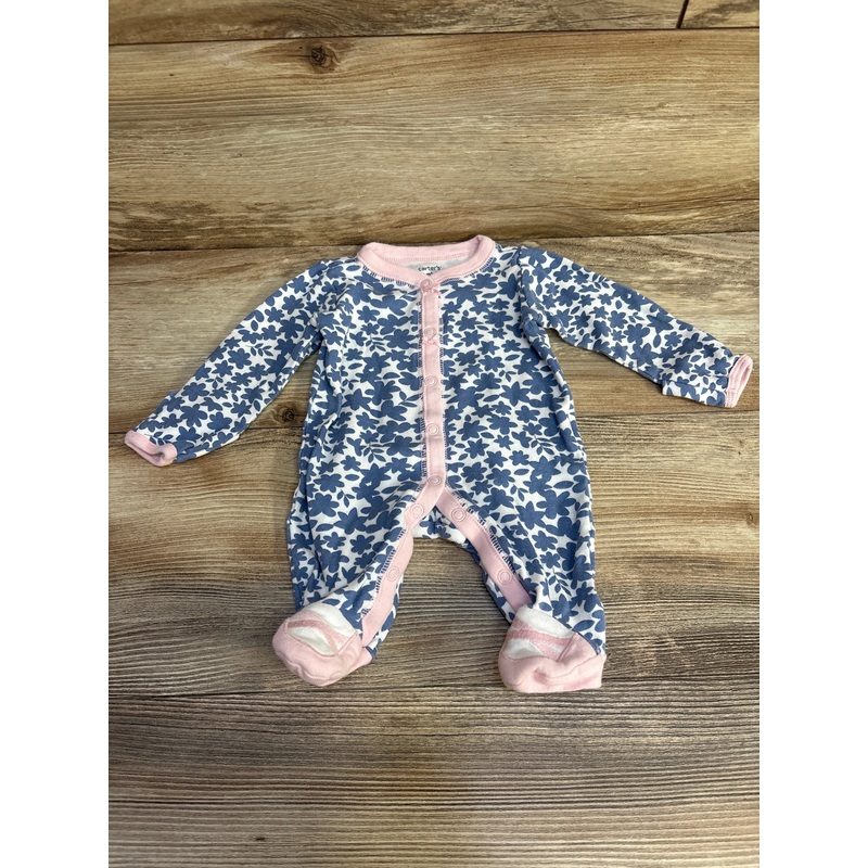 Carter’s Floral Sleeper White/Blue sz Newborn Blue Newborn