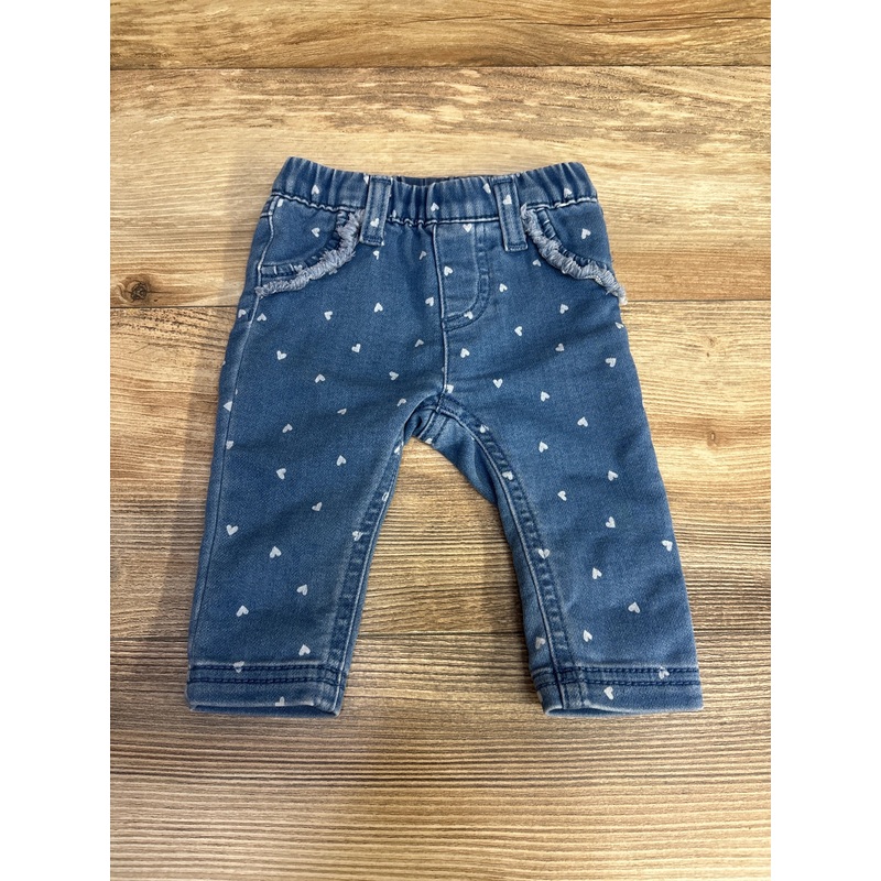 Cat & Jack Heart Print Jeggings sz 0-3m Blue Newborn