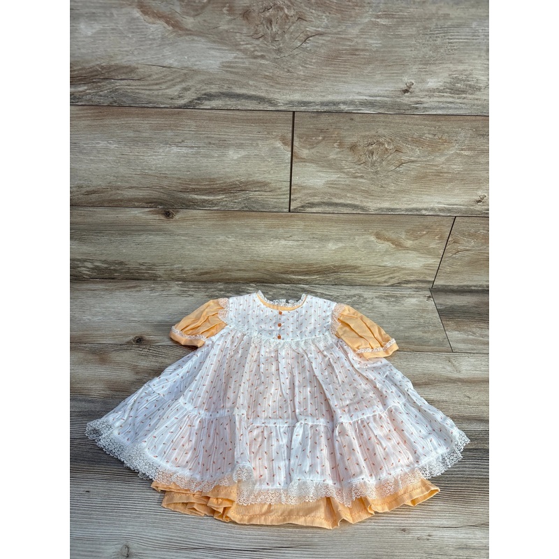 Floral Overlay Dress White/Orange sz 12m Orange 12m