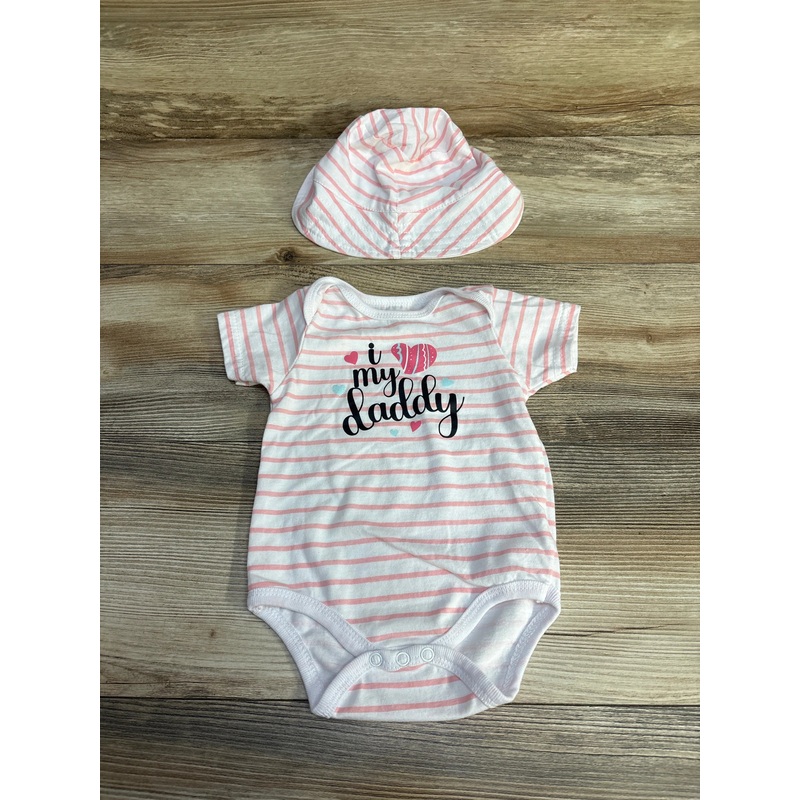 Mini Hop 2pc I Love My Daddy Bodysuit & Hat Pink sz 9m Pink 9m