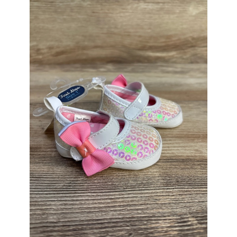 NEW First Steps Pastel Sequin Shoes sz 1c
