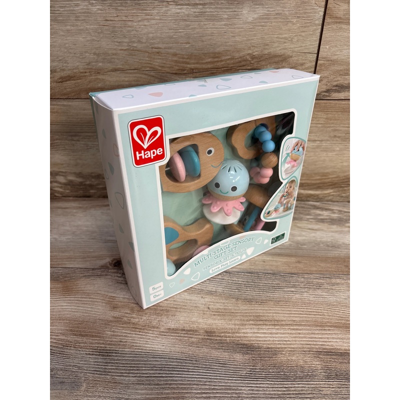 NEW Hape Wooden Multi-Stage Sensory 5pc Gift Set