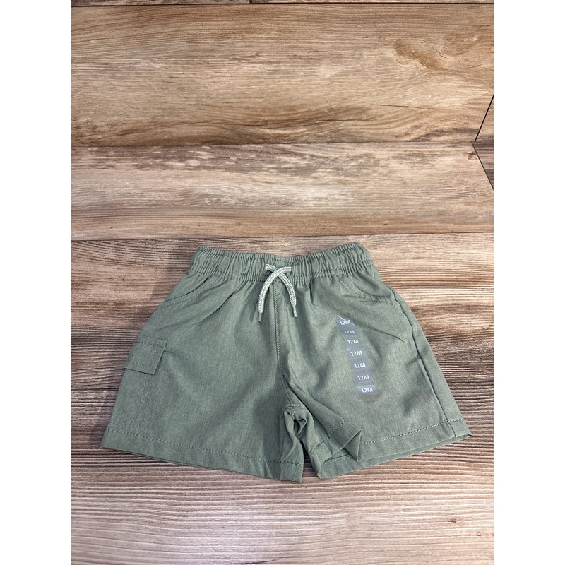 NEW Oshkosh Drawstring Cargo Shorts Green sz 12m Green 12m