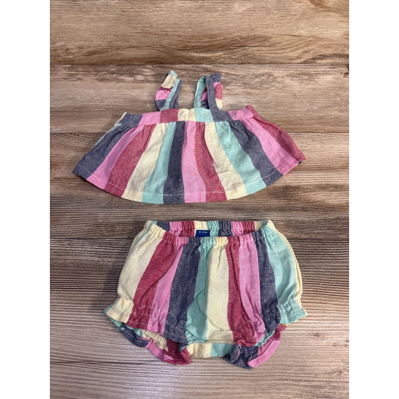 Old Navy 2pc Striped Top & Bottoms Pink sz 0-3m Multicolor Newborn